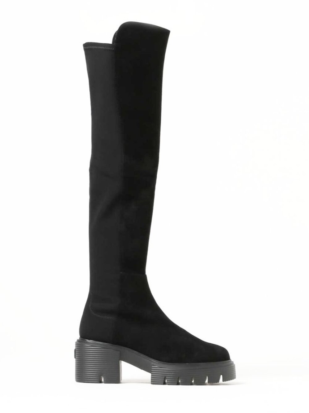 $1200 STUART WEITZMAN SOHO PLATFORM OTK BOOT BLACK SUEDE 8.5 B(PD18)